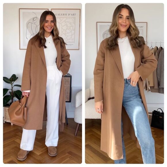 Mango Wool Blend Belted Coat Bloggers Fav S - Picture 7 of 17